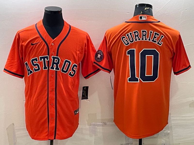 Men Houston Astros 10 Gurriel Orange Game Nike 2022 MLB Jersey